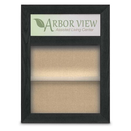 United Visual Products Outdoor Enclosed Combo Board, 48"x36", Gold Frame/Blue & Keylime UVCB4836ODG-BLUE-KEYLIME